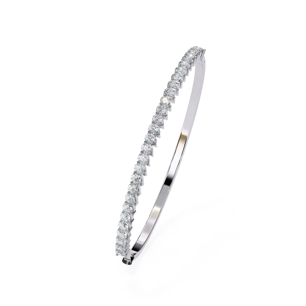 Luxury white gold tennis bracelet with round diamonds