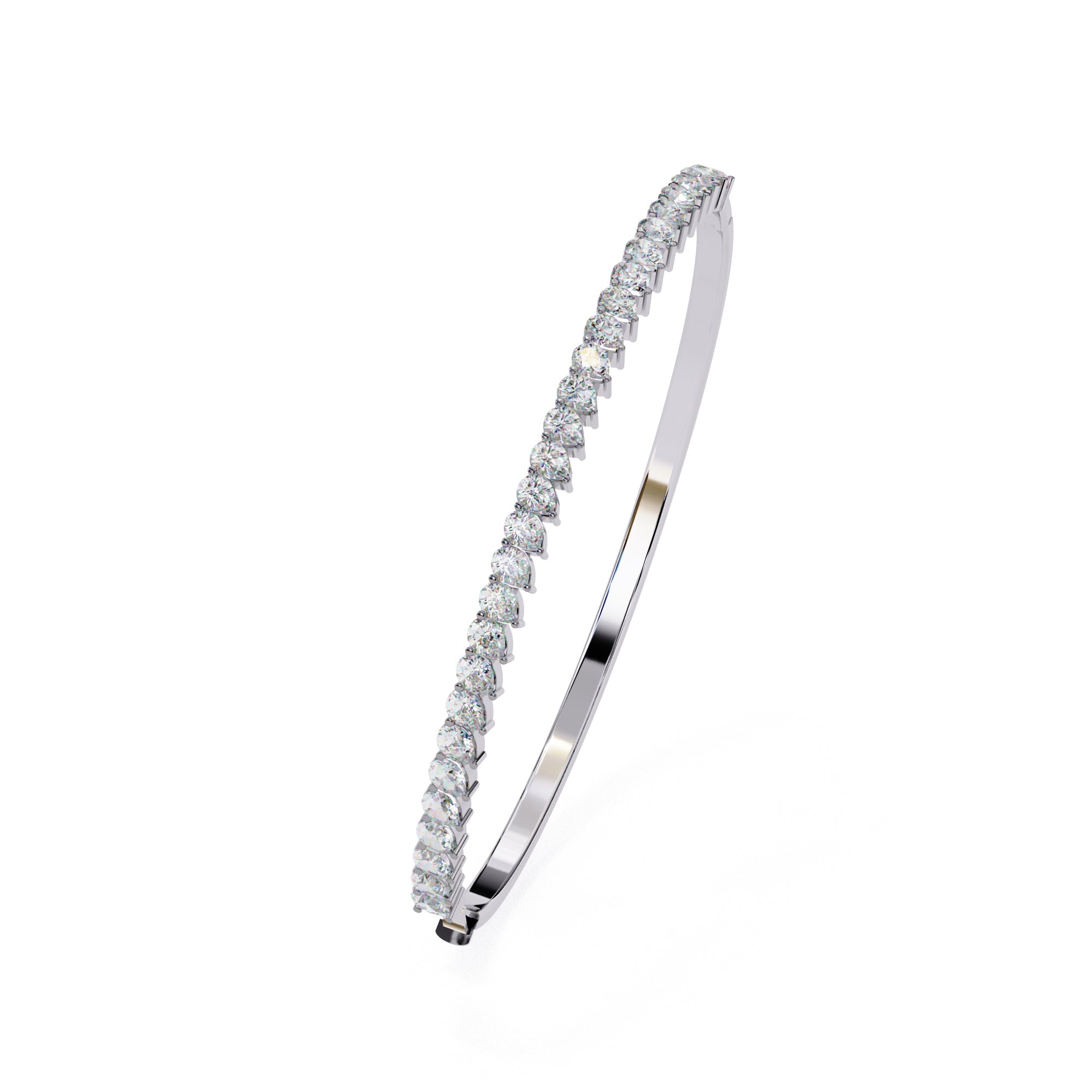 Luxury white gold tennis bracelet with round diamonds