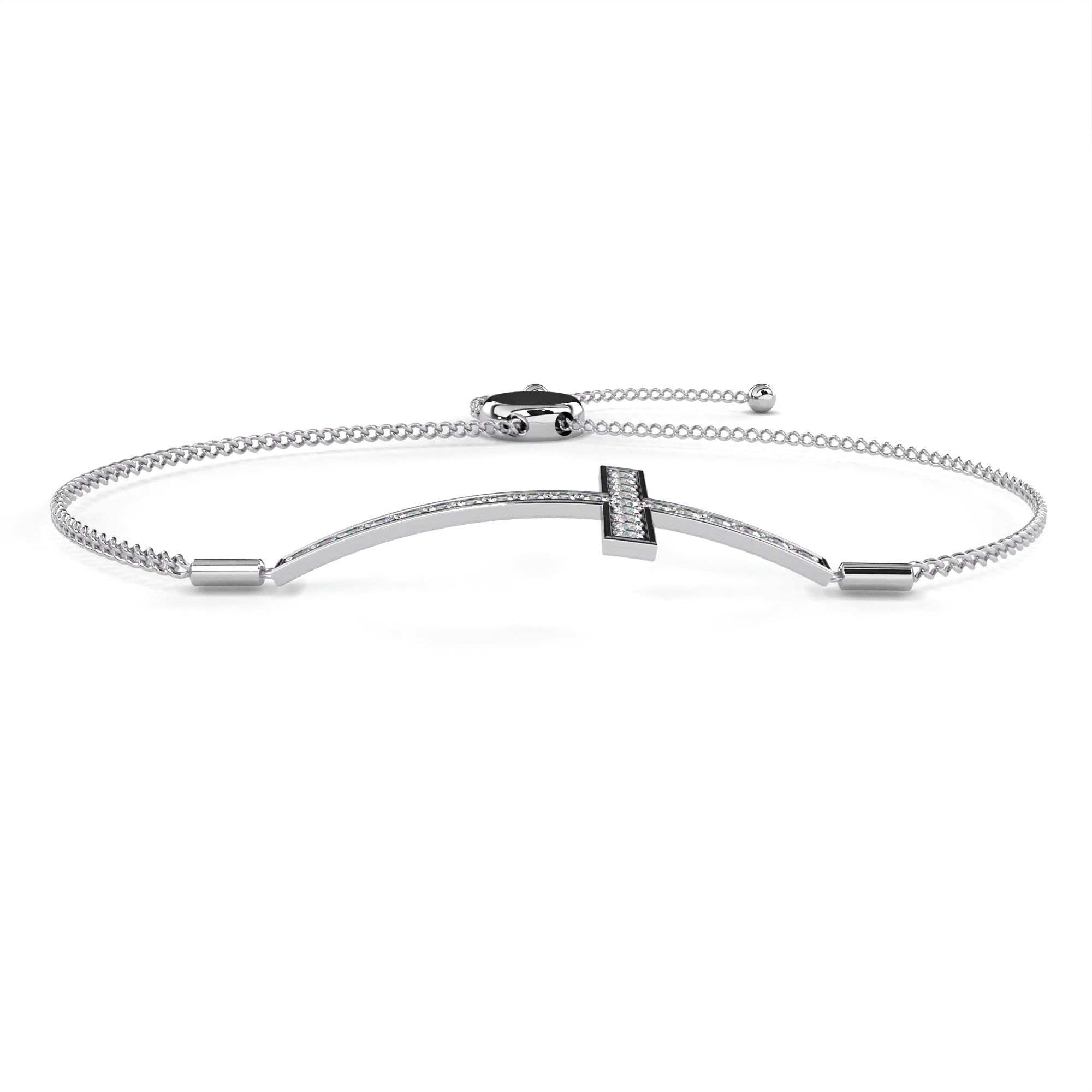 White Gold bracelet with a diamond cross