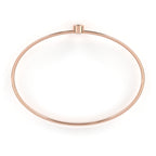 Minimalist round diamond rose gold bangle