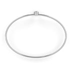 Minimalist round diamond white gold bangle