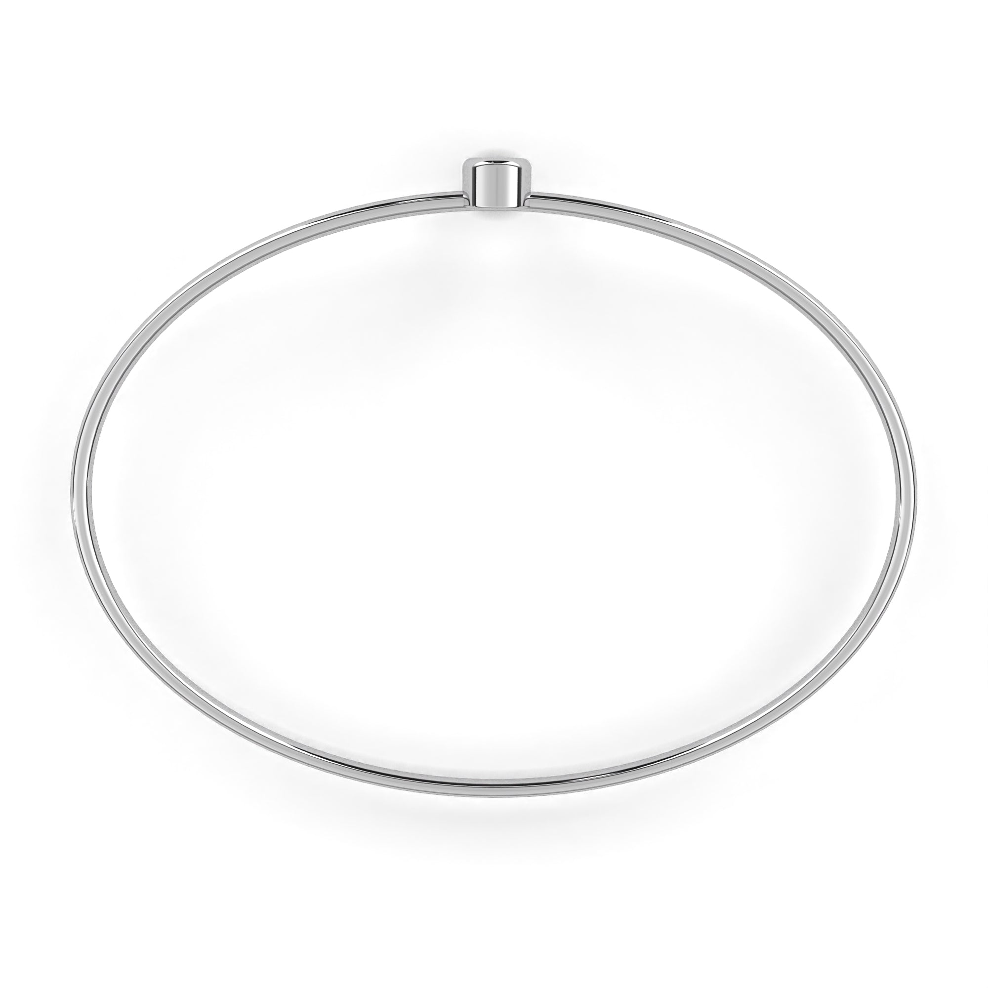 Minimalist round diamond white gold bangle