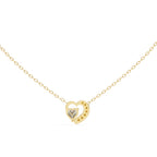 Double heart shape diamond necklace