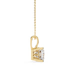 Princess-cut diamond pendant with artistic prong detailing