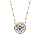 Round solitaire diamond pendant in gold