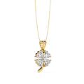 Four-leaf clover shape diamond pendant in gold