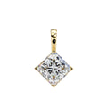 Princess-cut solitaire diamond pendant in gold