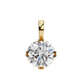 Gold prong-set solitaire diamond pendant for women