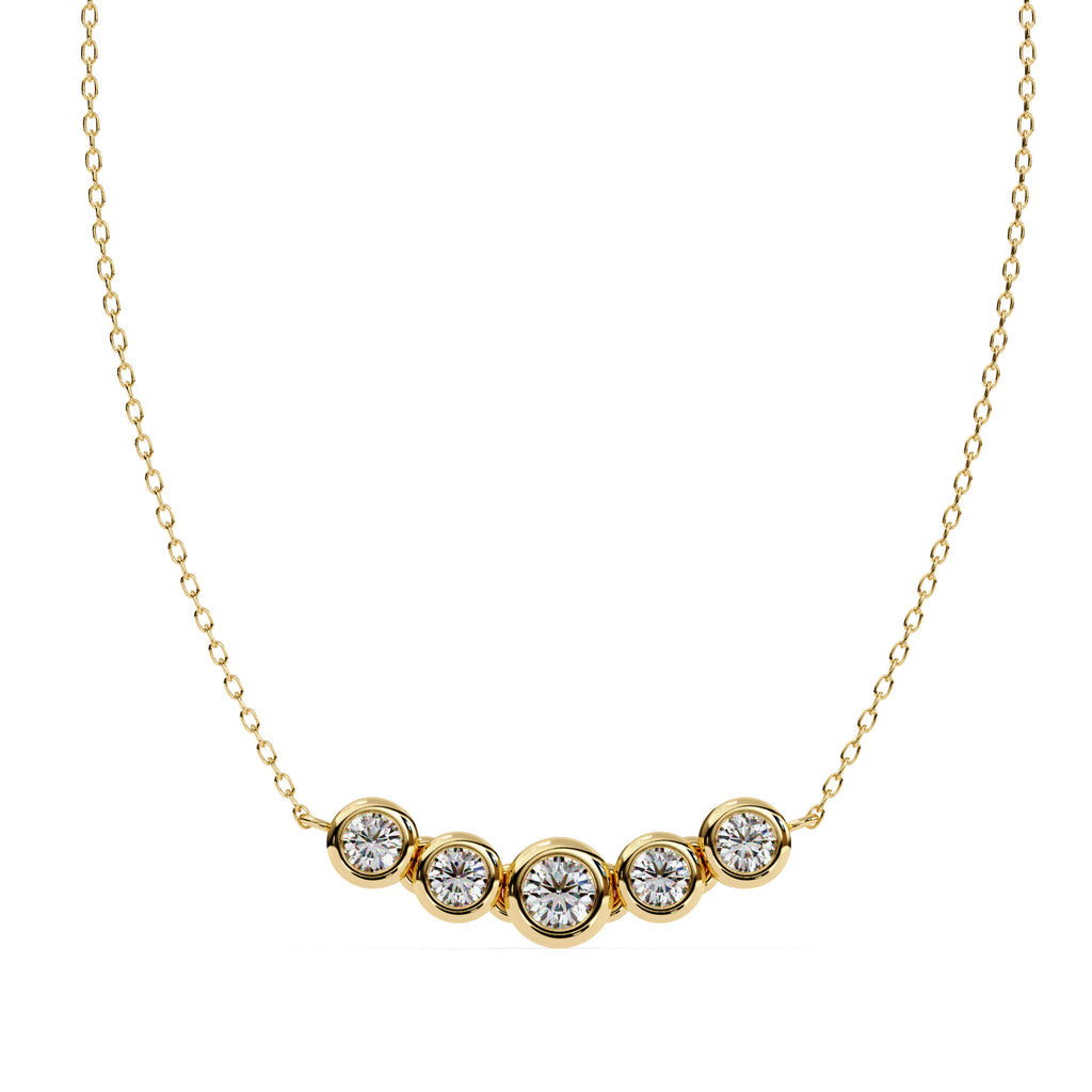 Five-stone diamond necklace in gold