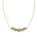 Five-stone diamond necklace in gold