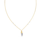 Gold geometric diamond pendant with triangular shape