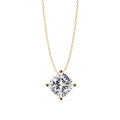Round diamond pendant in gold 4-prong setting