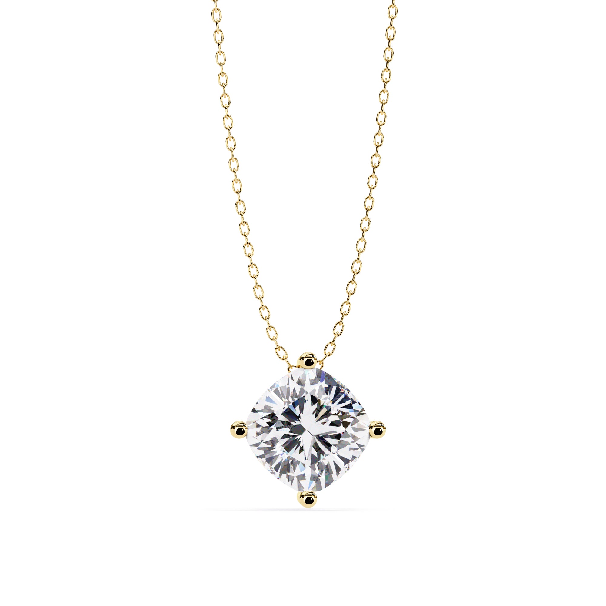 Round diamond pendant in gold 4-prong setting