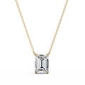Minimalist Solitaire Emerald-Cut Diamond Pendant in Gold