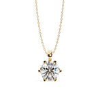 Solitaire 6-Prong Setting Round Diamond Pendant