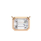 Rose Gold emerald-cut diamond bezel pendant