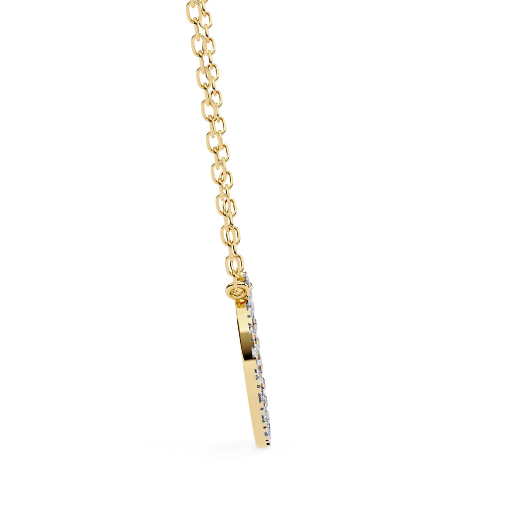 Luxury circle diamond pendant in gold