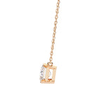 Solitaire diamond pendant with rose gold chain