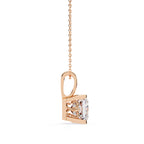 Princess-cut diamond pendant with artistic prong detailing