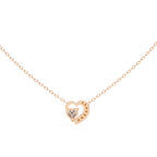 Double heart shape diamond necklace