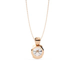 High-shine round solitaire diamond pendant