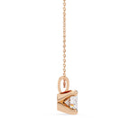 Classic solitaire round diamond necklace for women
