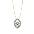 Gold Marquise Diamond Halo Pendant