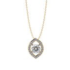 Gold Marquise Diamond Halo Pendant