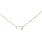 Simple geometric rose gold diamond pendant