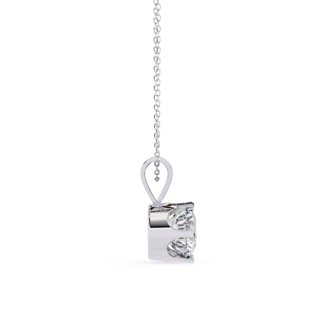 White Gold round diamond pendant with prong design