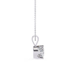 White Gold round diamond pendant with prong design