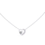 Double heart shape diamond necklace