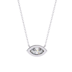 Marquise-shaped diamond pendant in white gold with prong setting