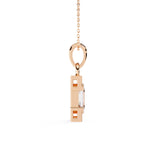 Rose Gold rectangular diamond pendant