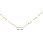 Simple geometric gold diamond pendant