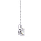 Classic solitaire round diamond necklace for women