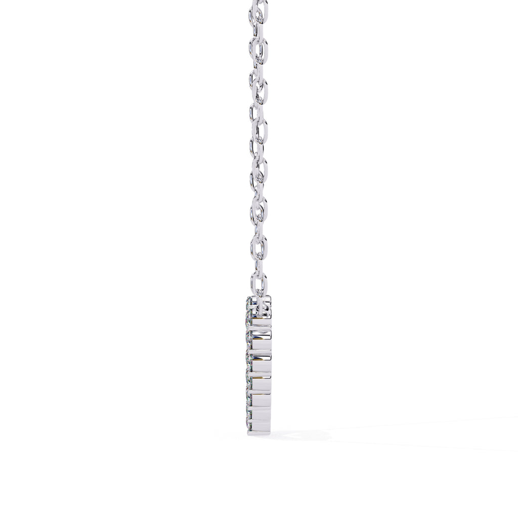 Heart design diamond pendant on white gold chain