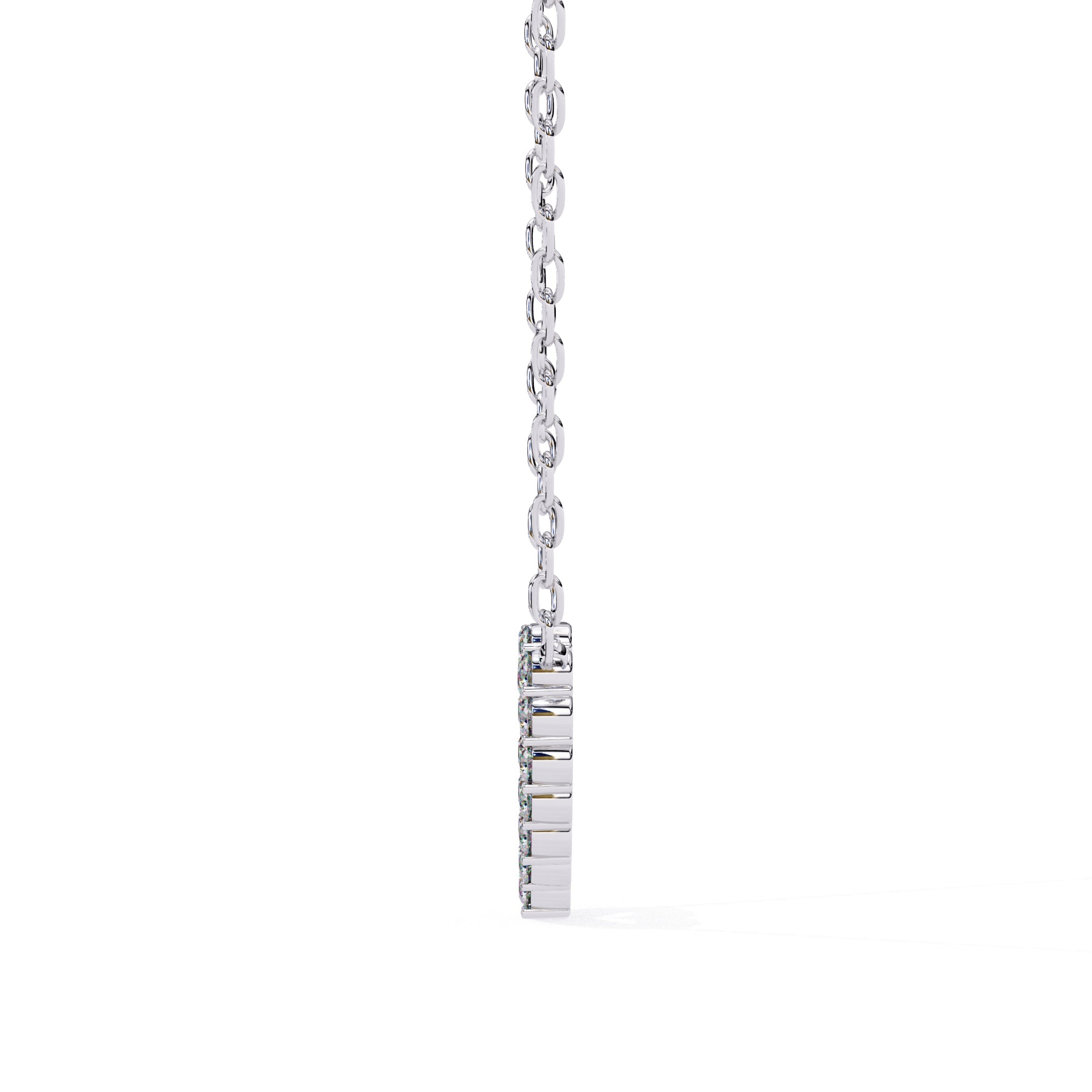 Heart design diamond pendant on white gold chain
