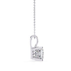 Princess-cut diamond pendant with artistic prong detailing
