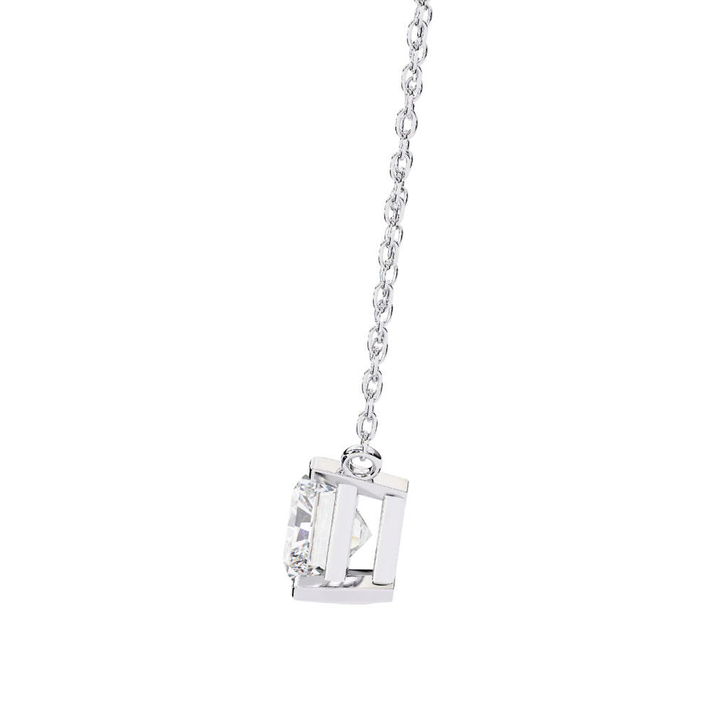 Solitaire diamond pendant with white gold chain