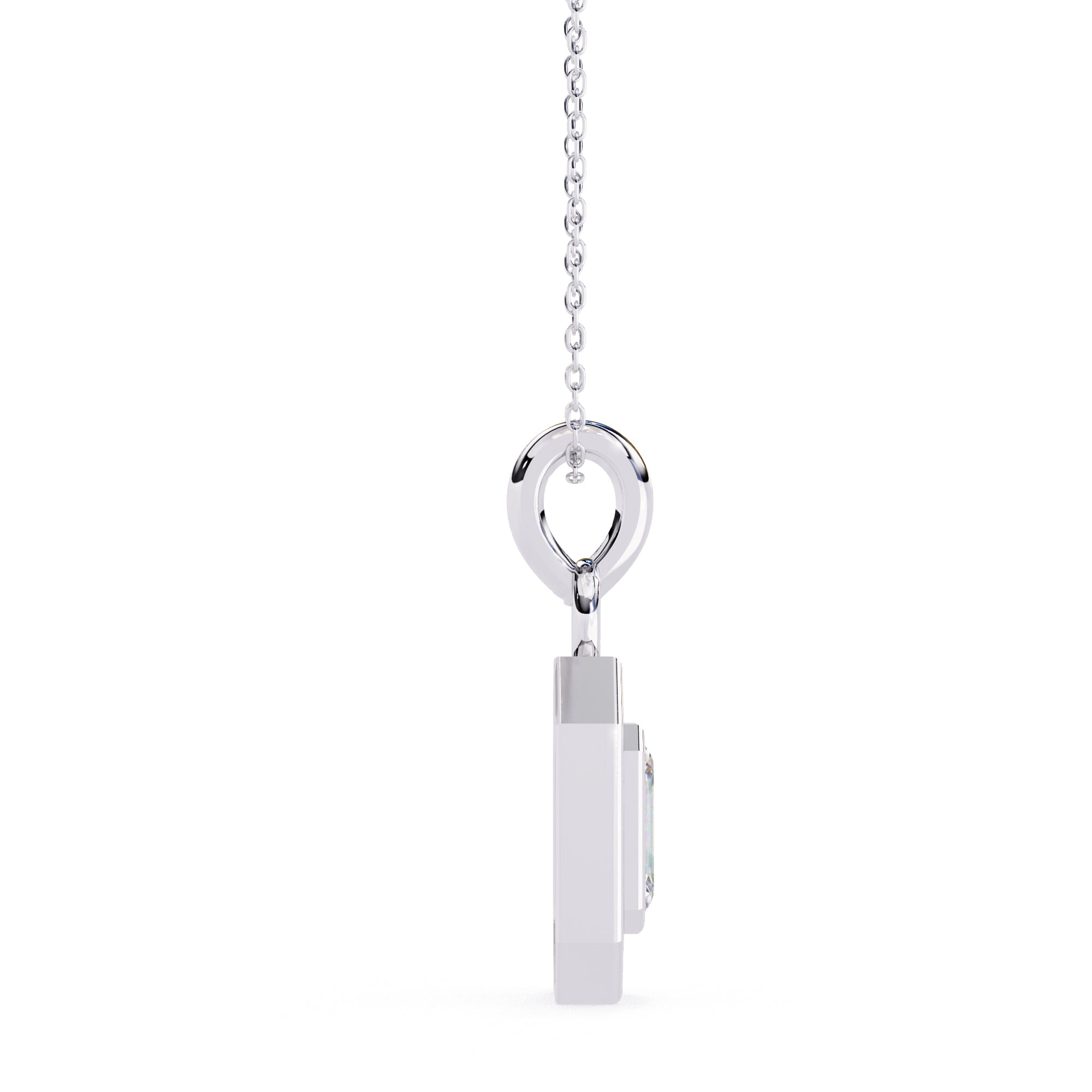 Lab grown emerald diamond pendant