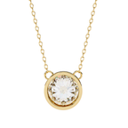 Classic round diamond pendant in gold