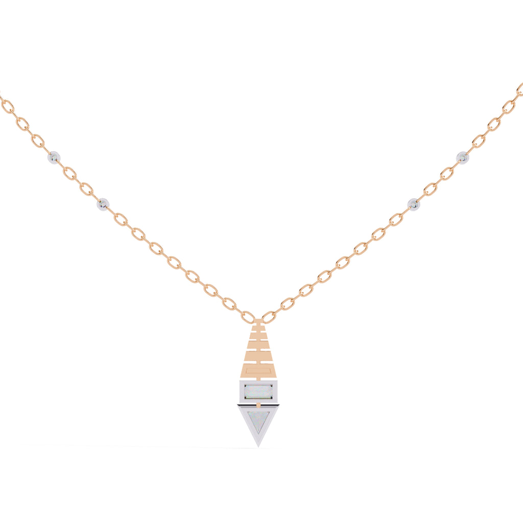 Rose Gold chain with geometric triangle diamond pendant
