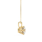 Gold prong-set round diamond pendant