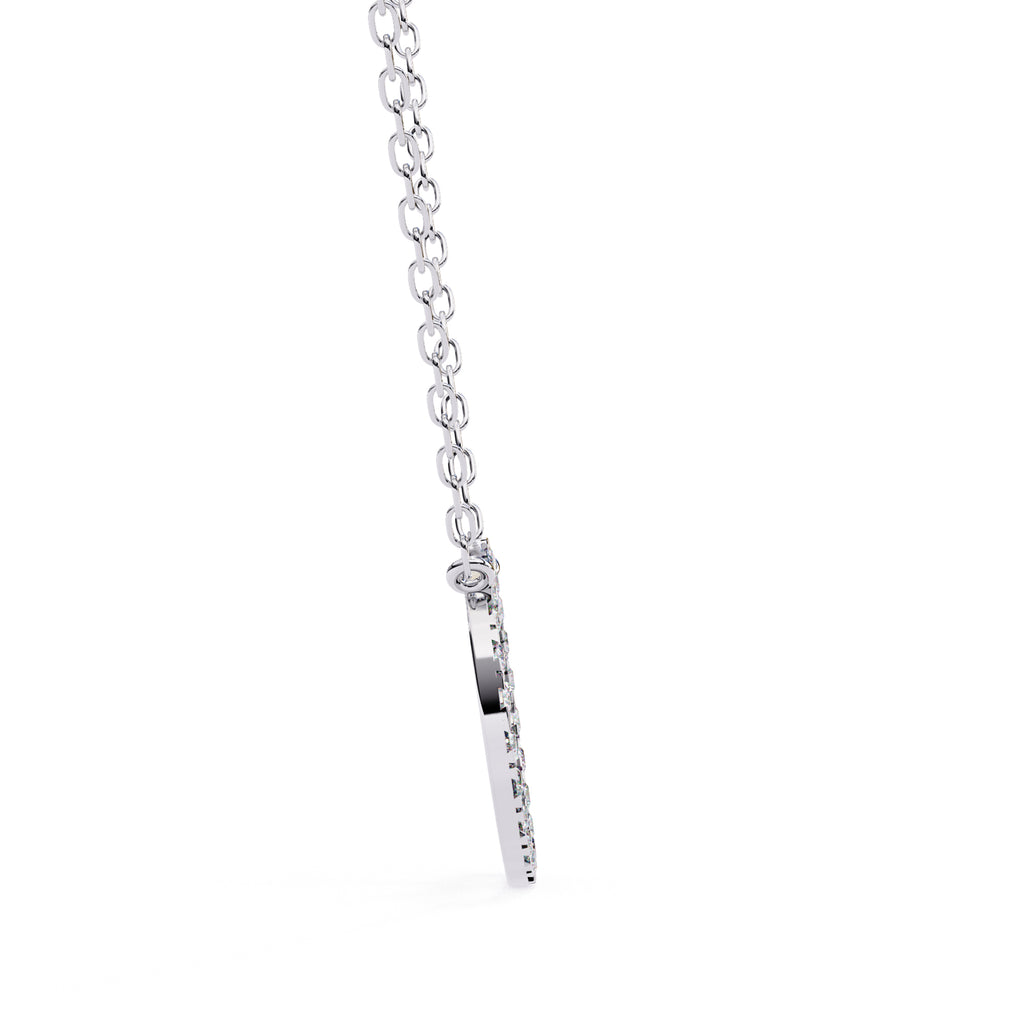 Luxury circle diamond pendant in White Gold