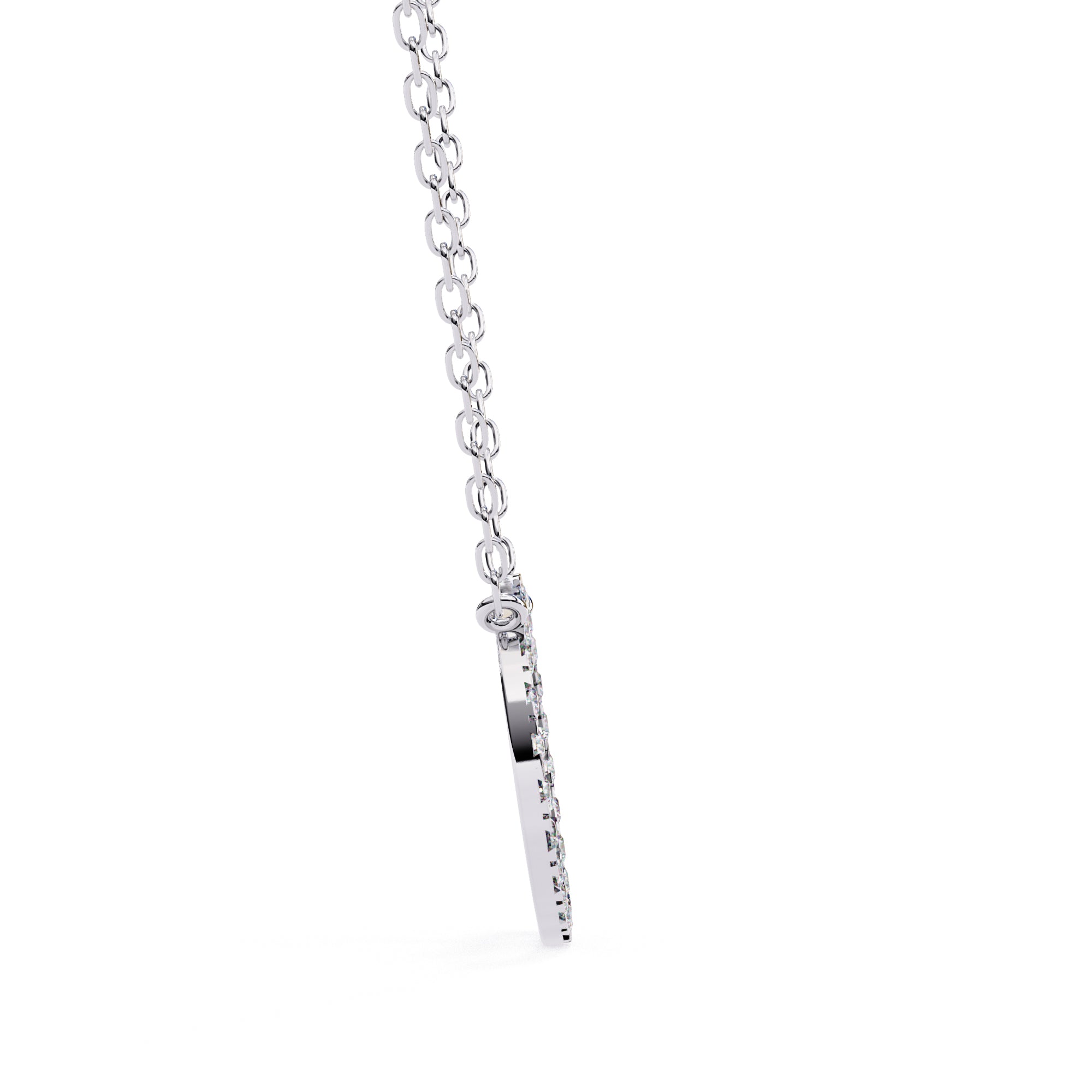 Luxury circle diamond pendant in White Gold