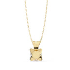Gold chain pendant with round solitaire diamond