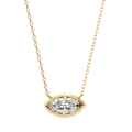 Gold marquise diamond pendant for women