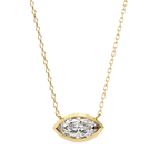 Gold marquise diamond pendant for women