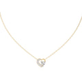 Two-heart diamond pendant in gold